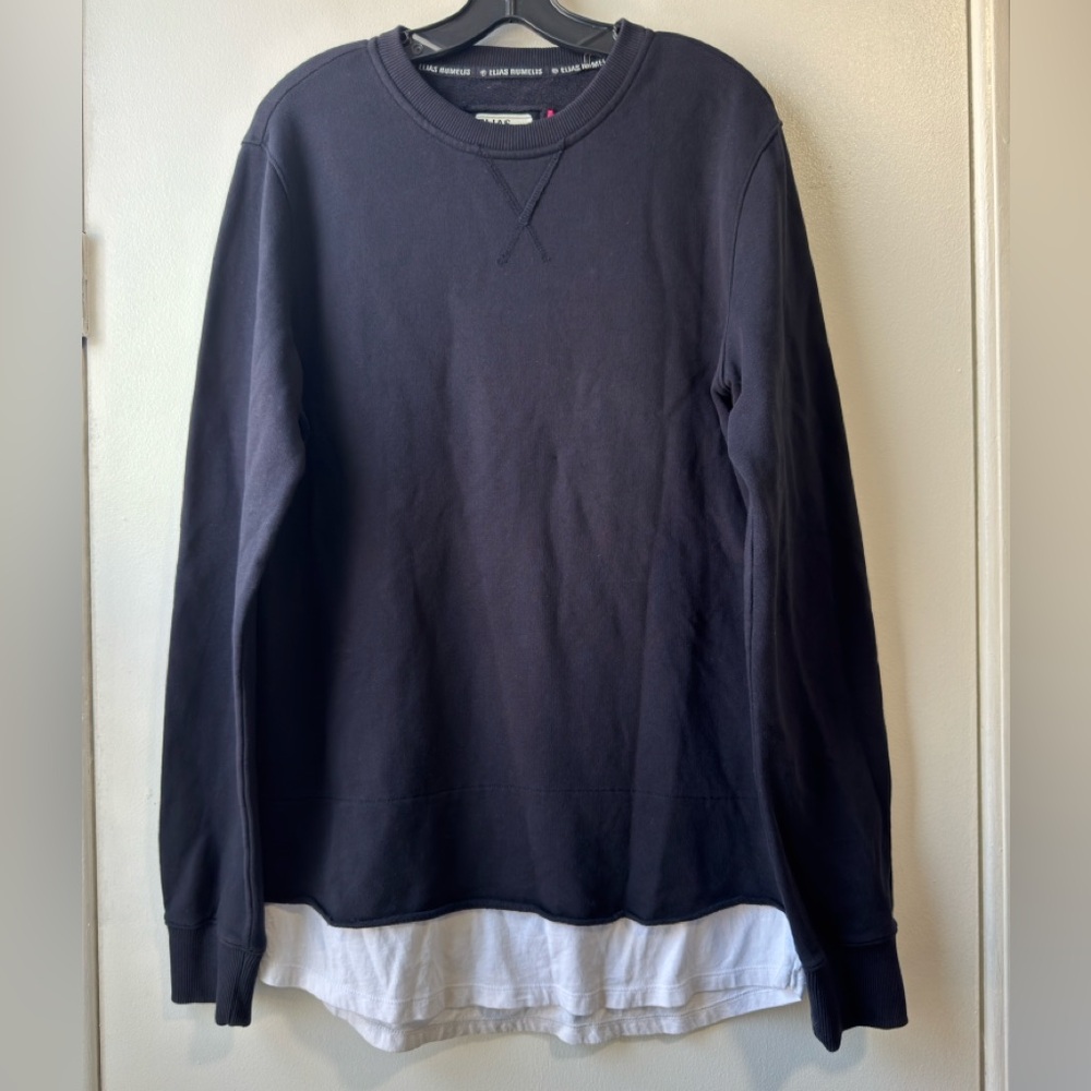 Elias Rumelis Classic Black Sweatshirt with Layered Look